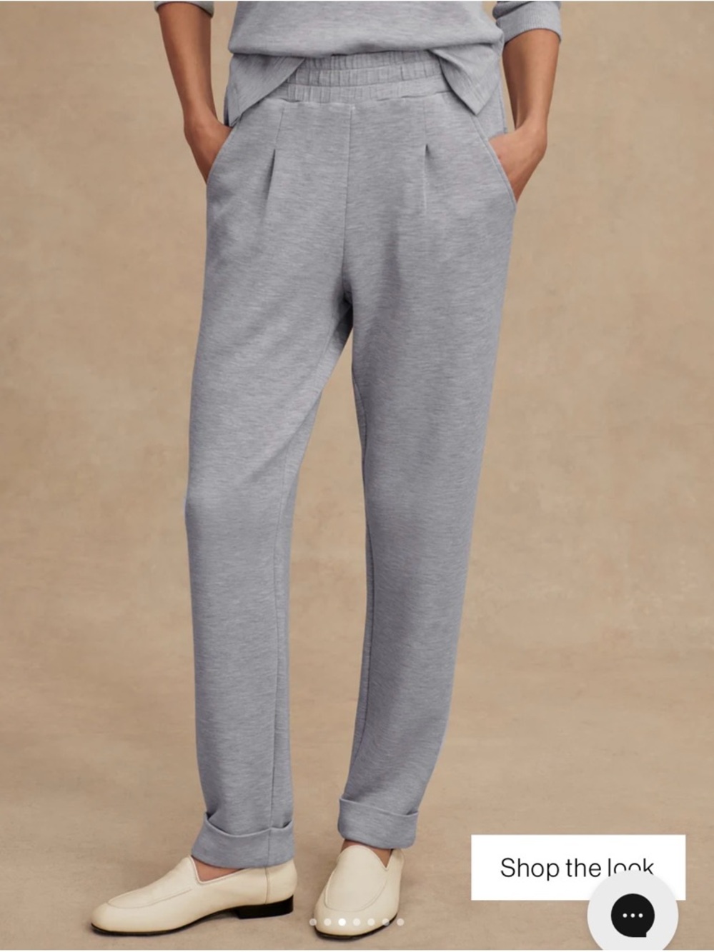 Varley Double Soft Light Mid Blue Marl Rolled Cuff Pants 28.5”